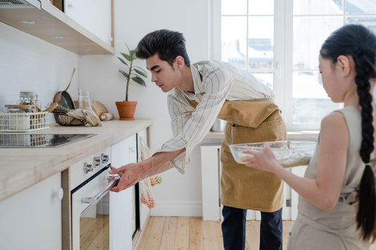 Before getting into the joys of baking, be sure to establish kitchen safety for kids.|