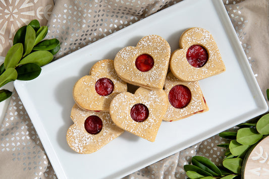 Make your own Linzer cookies at home with our hassle-free baking kit.||What’s a better Valentine’s Day gift than heart-shaped Linzer cookies?